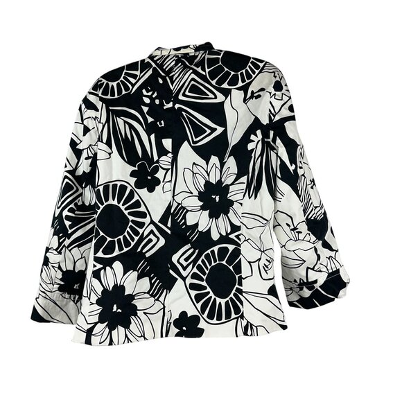 Erin London Women's Floral Black & White Blazer Jacket Size L - Picture 4 of 7